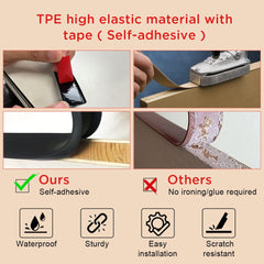 flintronic 5m*20mm U-Shape Flexible Furniture Edge Banding, Baby Safty Baby Edge Protector, Self Adhesive TPE Wood Edging Tape, DIY Furniture Edge Trim for Table, Cabinet, Furniture Restoration