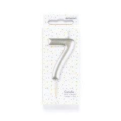 amscan 9911821 Silver Numerical Candle 7