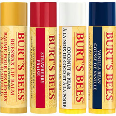 Burt's Bees Lip Balm Multipack, Lip Balm Set, Beeswax, Strawberry, Coconut & Pear, Vanilla Bean, Best of Burt's, 4x4.25g