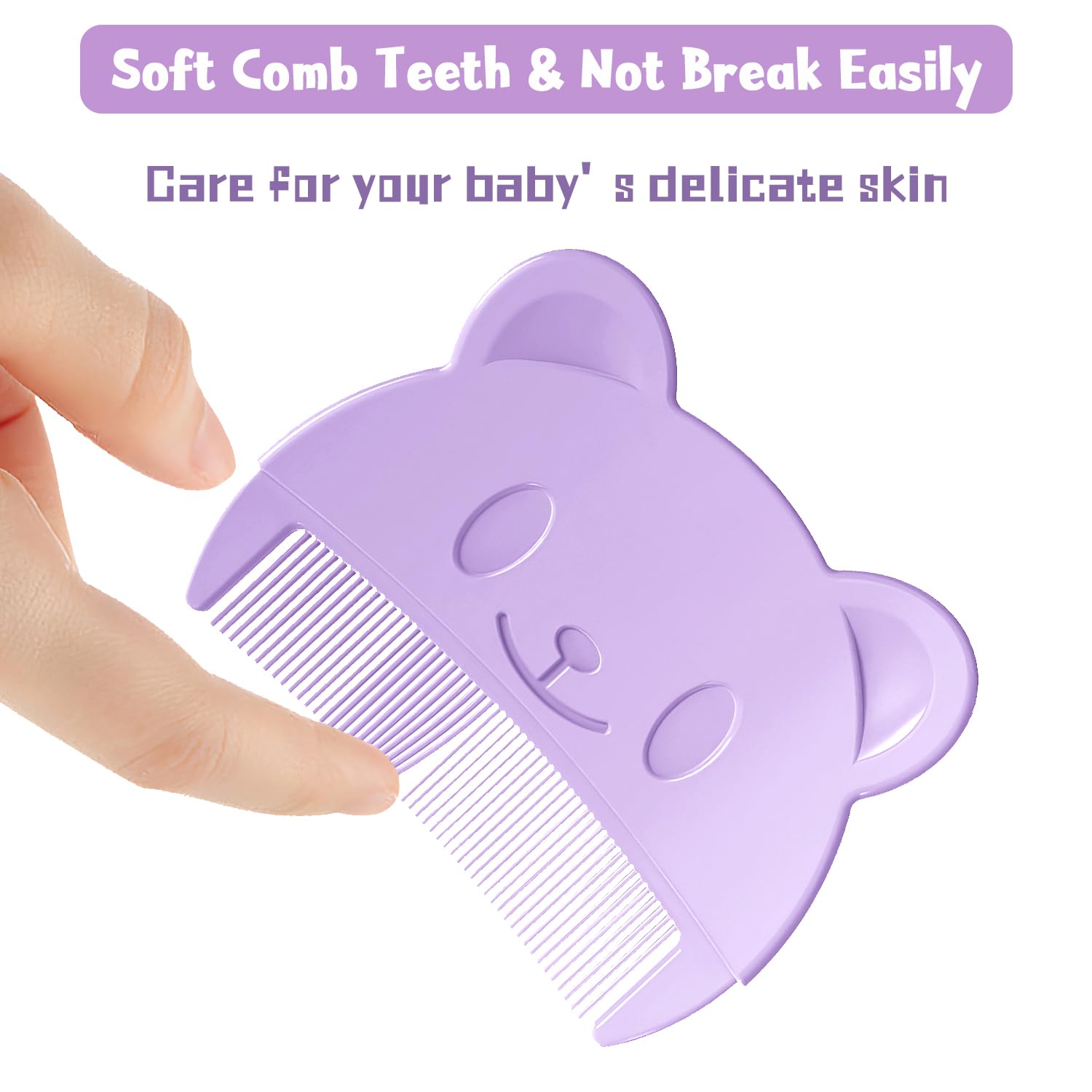 2 Pcs Baby Comb Baby Cradle Cap Comb Baby Hair Brush Toddler Comb Toddler Hair Brush Newborn Hair Brush Cradle Cap Comb (Purple)