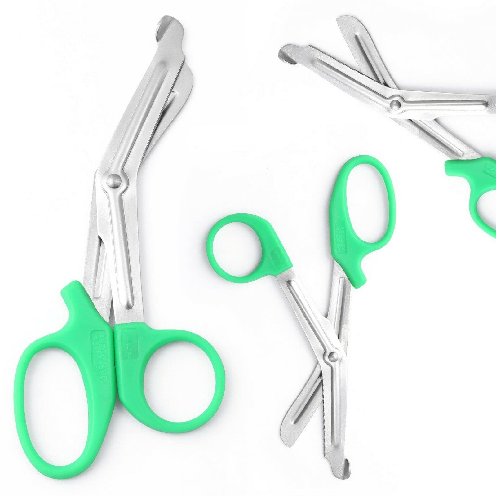 Scissors, EMT and Trauma Shears, Titanium Bandage Shears 5.5'' Bent Stealth for Nurses, Students, Emergency Room (Green 5.5)