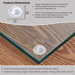 Happy Bananas Clear Self Adhesive Flat Topped Bumper Pads Stops Rubber Feet for Chopping Boards, Electronics, Glass, Crafts - 12.7mm x 3.5mm (30)