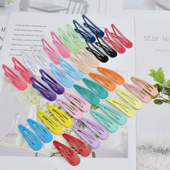 40 Pcs Metal Snap Hair Clips Candy Color 2 Inch Non Slip Kids Barrettes Girls' Hair Accessories