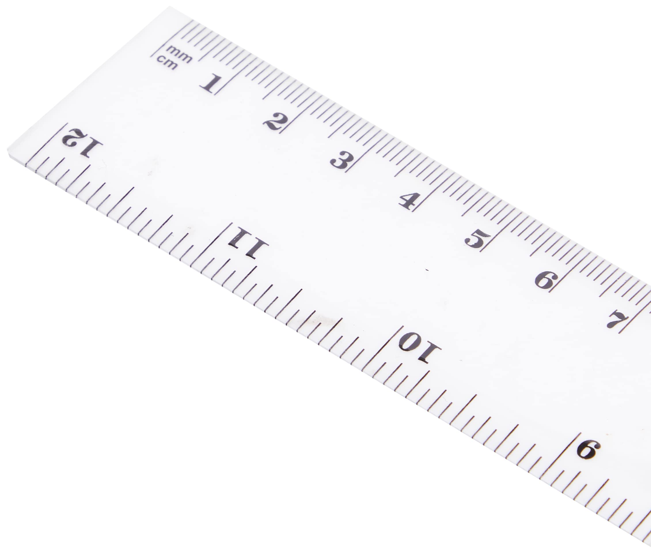 Westcott 12-Inch 300 mm Plastic Ruler - Clear