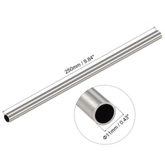 sourcing map 304 Stainless Steel Round Tube 11mm OD 1mm Wall Thickness 250mm Length