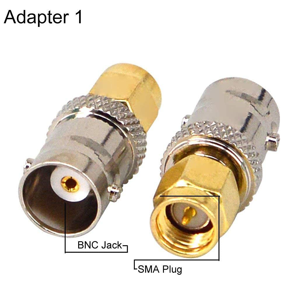 DollaTek four-piece set Coaxial RF connector BNC to SMA connector SMA to BNC adapter