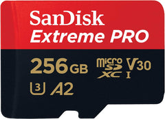 SanDisk 256GB Extreme PRO microSDXC card and SD adapter and RescuePro Deluxe ,up to 200 MB/s, with A2 App Performance, for smartphones, action cameras or drones UHS-I Class 10 U3 V30