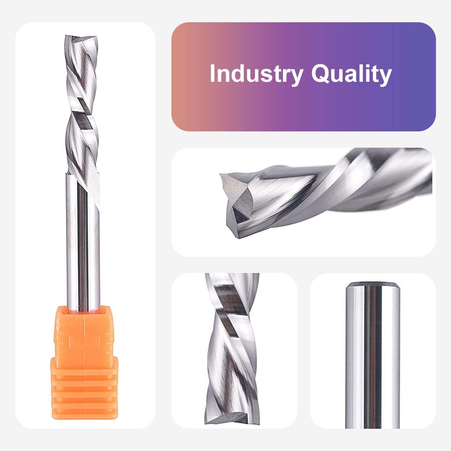 SpeTool Router Bits 1/4 Inch Shank Spiral Router Bit Down Cut End Mill 1 Inch Cutting Length 2-1/2 Inch Total Length HRC55 Solid Carbide CNC Router Bits for Wood Carving Woodworking