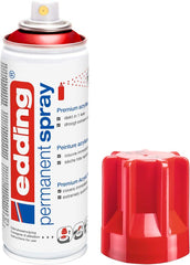 edding 5200 permanent spray - traffic red glossy - 200 ml - acrylic paint for painting and decorating glass, metal, wood, ceramic, plastic, canvas - aerosol spray, acrylic spray, paint spray