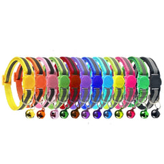 Cluos 12 PACK Reflective Cat Collars Quick Release with Bell Safety Nylon Kitten Collars Adjustable 19-32cm