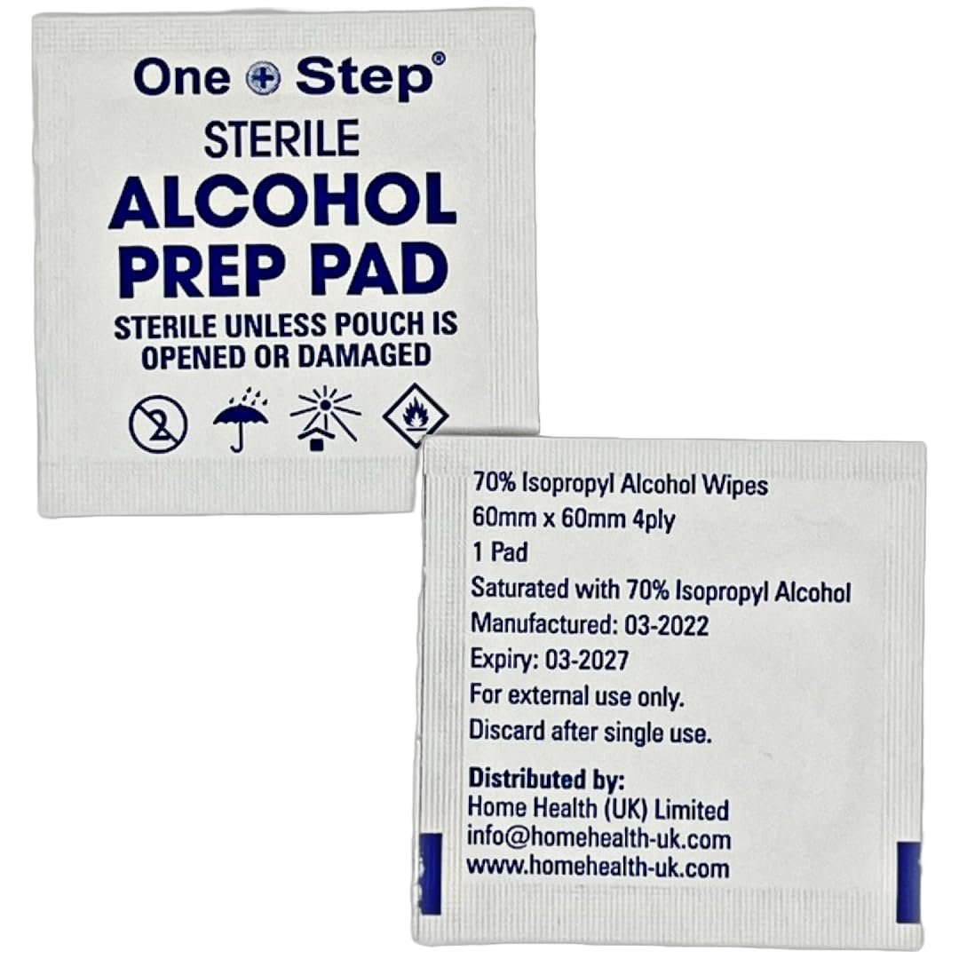 70% Isopropyl Alcohol Pads – 100 Individually Wrapped Wipes