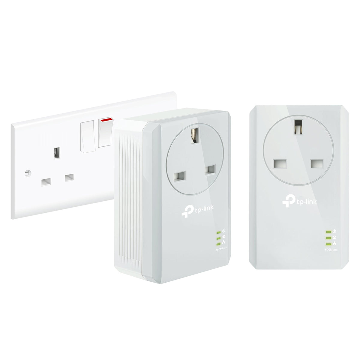 TP-Link TL-PA4010PKIT Passthrough Powerline Adapter Starter Kit, No Configuration Required, UK Plug, Pack of 2