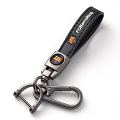 Zomanon Barcelona Car Keychain Keyring for Barcelona Fans,FC Barcelona Car Key Chain Replacement Key Fob Holder,Leather Car Key Lanyard Car Key Hanger,Souvenir/Gifts for Football Fans