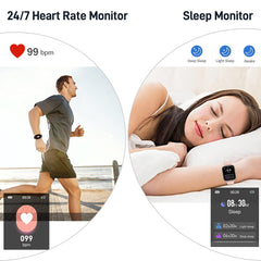 Smart Watch, Fitness Tracker 1.69 inches Touch Screen Fitness Watch with Heart Rate Sleep Monitor, Step Counter Smart Watch for Women Men Activity Trackers IP68 Waterproof Smartwatch for iOS Android