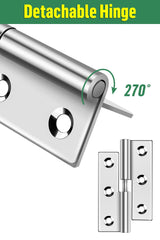 2 Pcs Lift Off Hinges 3 Inch, Bolatus Small Slip Joint Flag Hinges Detachable Hinges 304 Stainless Steel Door Hinges Left Handedness