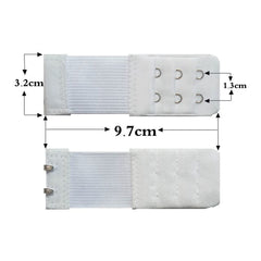 Yesmin Pack of 3 Bra Strap Extenders Extensions Elastic Extender Set 2 Hooks (White)