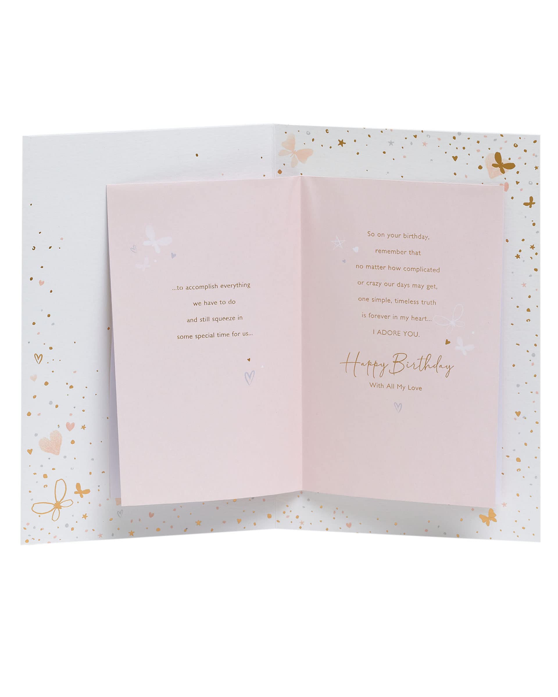 UK Greetings Wife Birthday Card With Envelope - Traditional Design with Sentimental Message