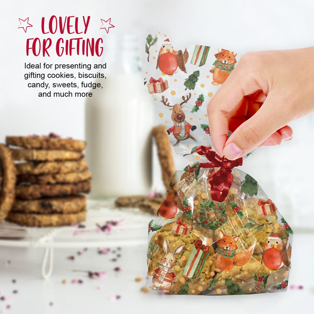 Festive Woodland Cello Treat Bags with Twist Ties