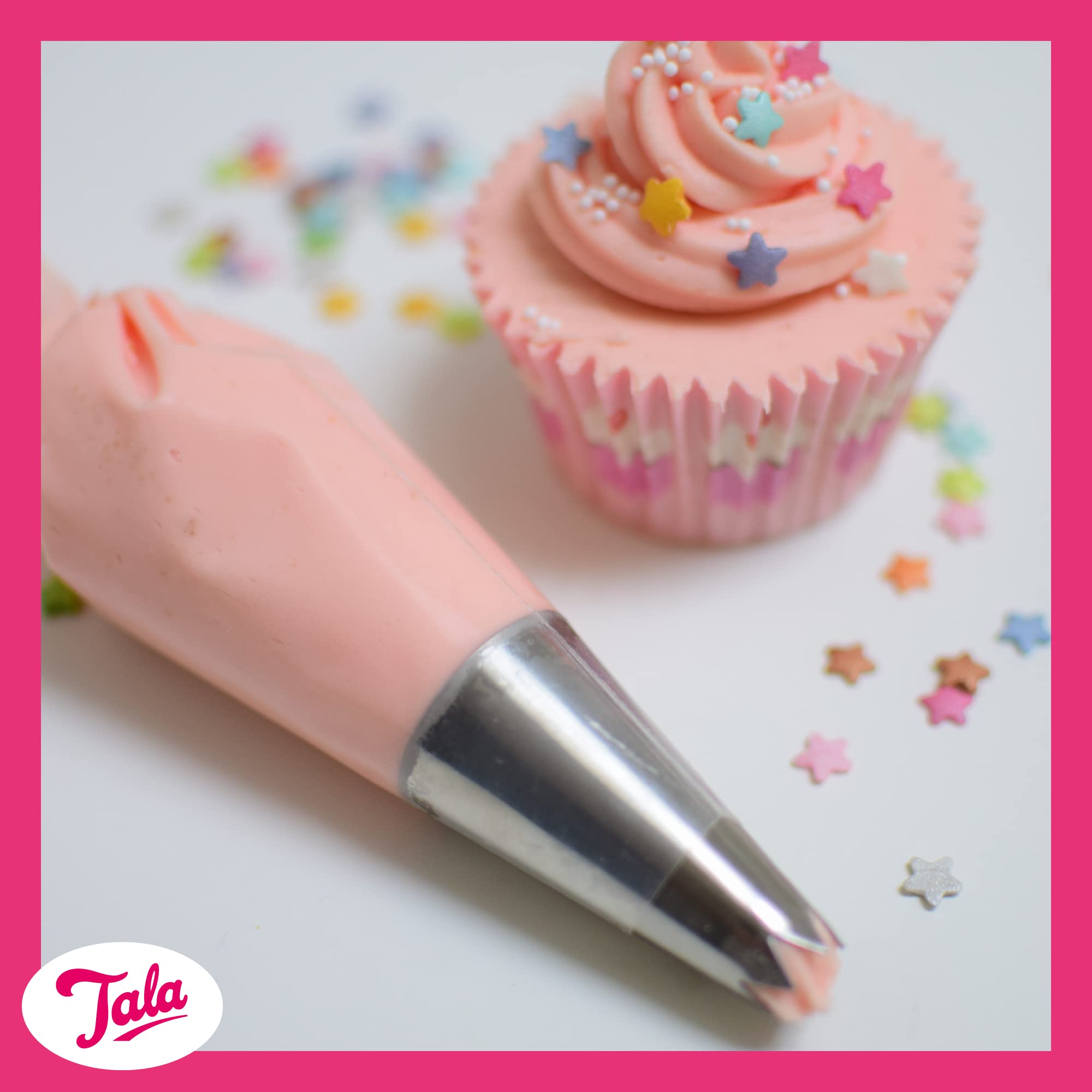 Tala 10 Reusable Icing Bags - Clear Piping Bags Disposable for Cakes, Cupcakes and Baking Piping Set Decorations - Fits Any Nozzle - Bakeware Accessories - 16.5 cm x 31 cm