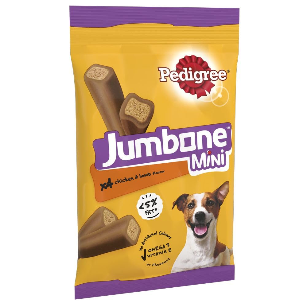 Pedigree Jumbone Mini - Dog Treats - with Chicken and Lamb - 1 Pack of 4 Chews