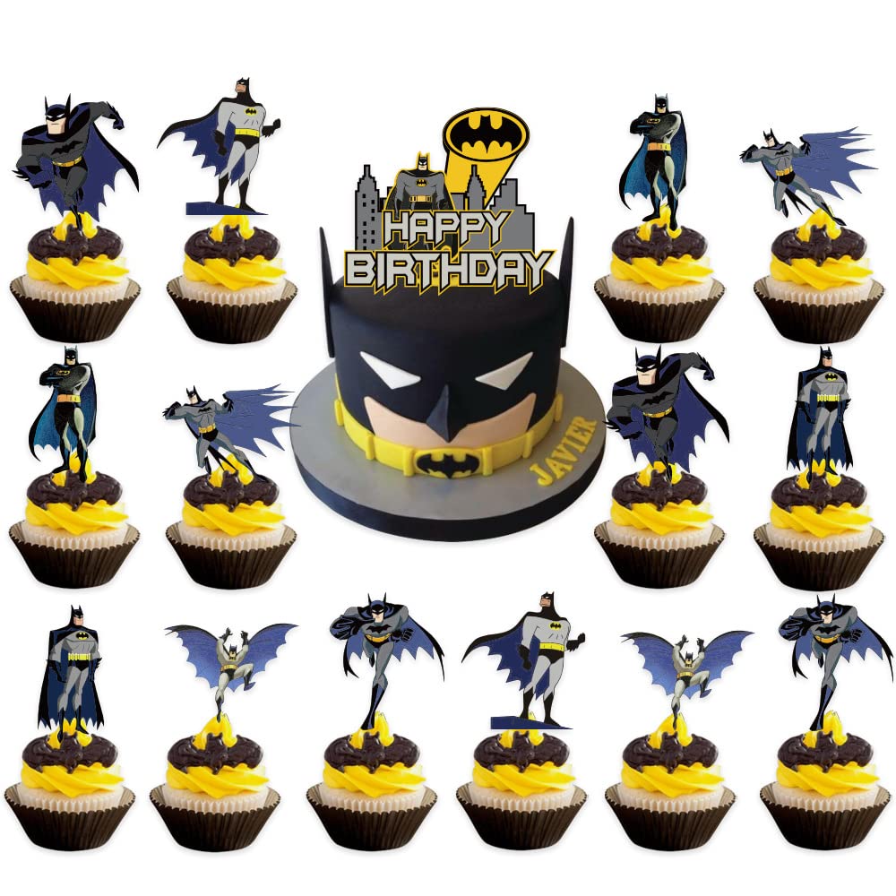 i-QiQi Batman Cake Toppers,Boys Batman Birthday Cake Decorations Cupcake Toppers for Boys,Girls,Kids Birthday Superhero Batman Party Supplies