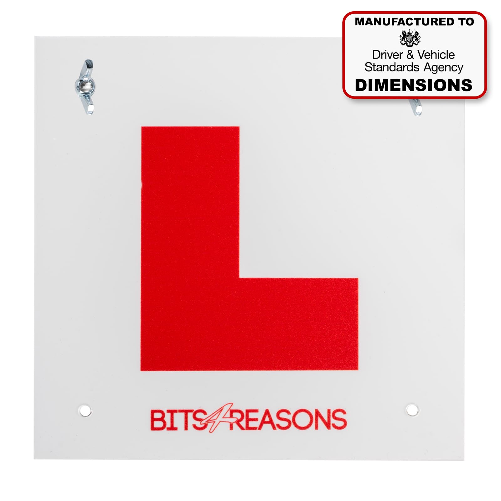 BITS4REASONS NEW PROFESSIONAL GRADE REAR EASY FIT AND REMOVE SINGLE RIGID SOLID L PLATE 1.5MM POLYCARBONATE - SINGLE PLATE - FITS MOTORBIKE PLATES AND MUDGUARDS COMPLETE WITH TOOL FREE FIXINGS