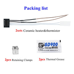 HOCENWAY 2sets 24V 48W Ceramic Heater & Thermistor with Retaining Clamps- P1 Series Compatible with Bambulab P1P P1S P1S Combo 3D Printer Accessories Parts