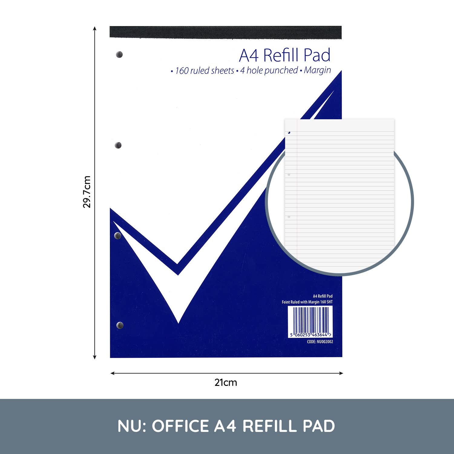 Nu Notebooks - Office Range - A4 Refill Pad - A4 Notebook - Stationery Notebooks - Writing Pad - 160 Pages, White