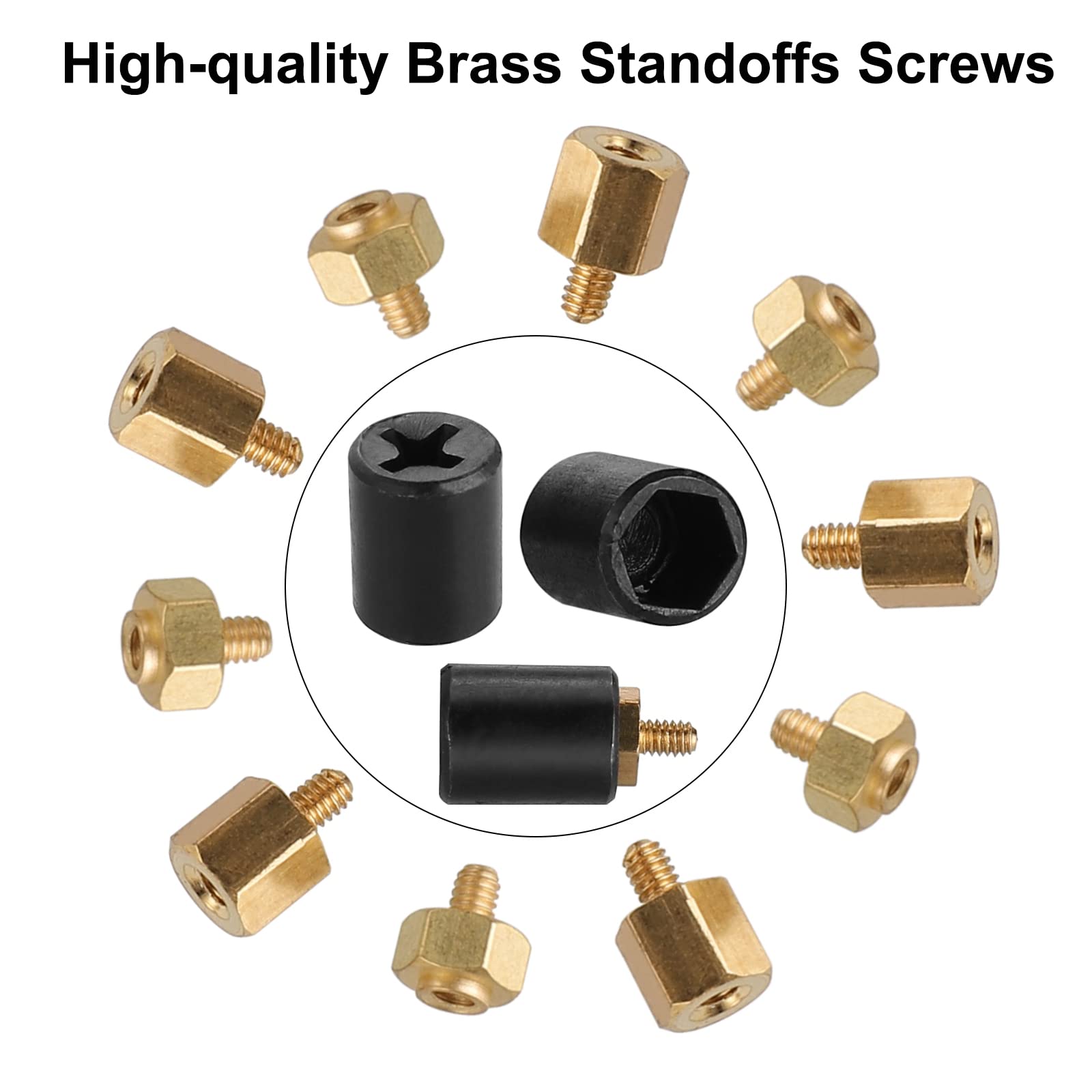 FandWay M.2 Standoff and Screw,M.2 SSD Mounting Kit for M.2 Drives,Asus motherboard M.2 Screw and Hex Nut Stand Off Spacer(5 sets)and1 pcs screwdriver