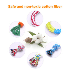 Wefine Dog Toys Puppy Chew Toys from 8 Weeks,Dog Rope Toys 100% Natural Cotton Rope for Small and Medium Dog (10 PCS)