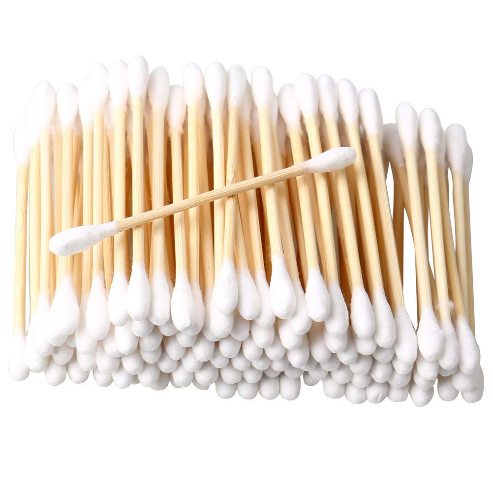 400 pcs Cotton Buds, Bamboo Cotton Buds Biodegradable Cotton Swab Disposable Cotton Buds for Cleaning and Makeup Use