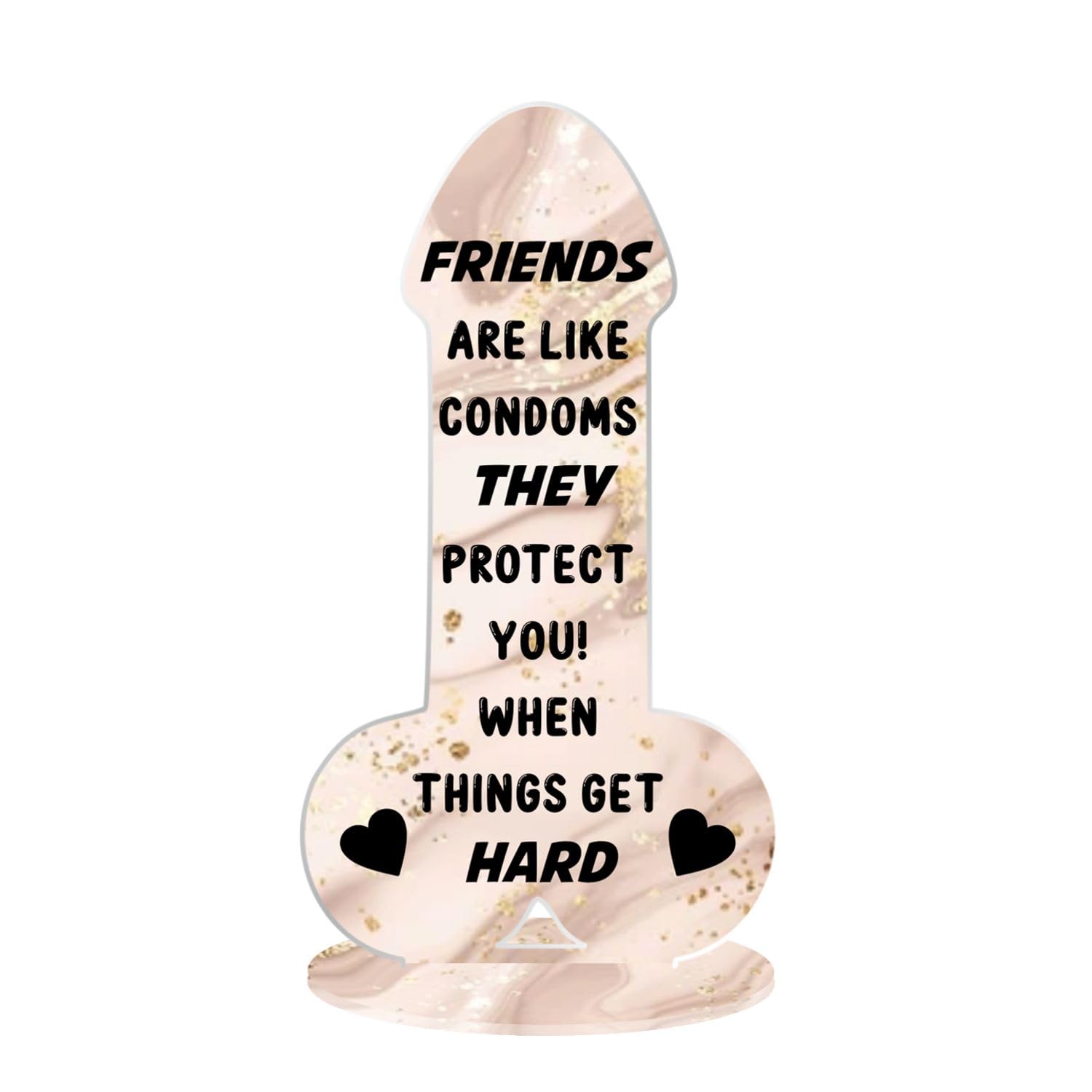 Pixie's Gifts Funny Rude Friendship Plaque Novelty Birthday Best Friend Joke Gift Her Color and Material Options Available (Acrylic Small 13.5cm x 7cm, Marble Effect)