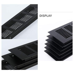 WJUAN 2 Pcs Air Vent Grille Cover, 200 mm Black Square Aluminum Alloy Black Vent Cover for Cupboard Wardrobe Ventilation (Black)