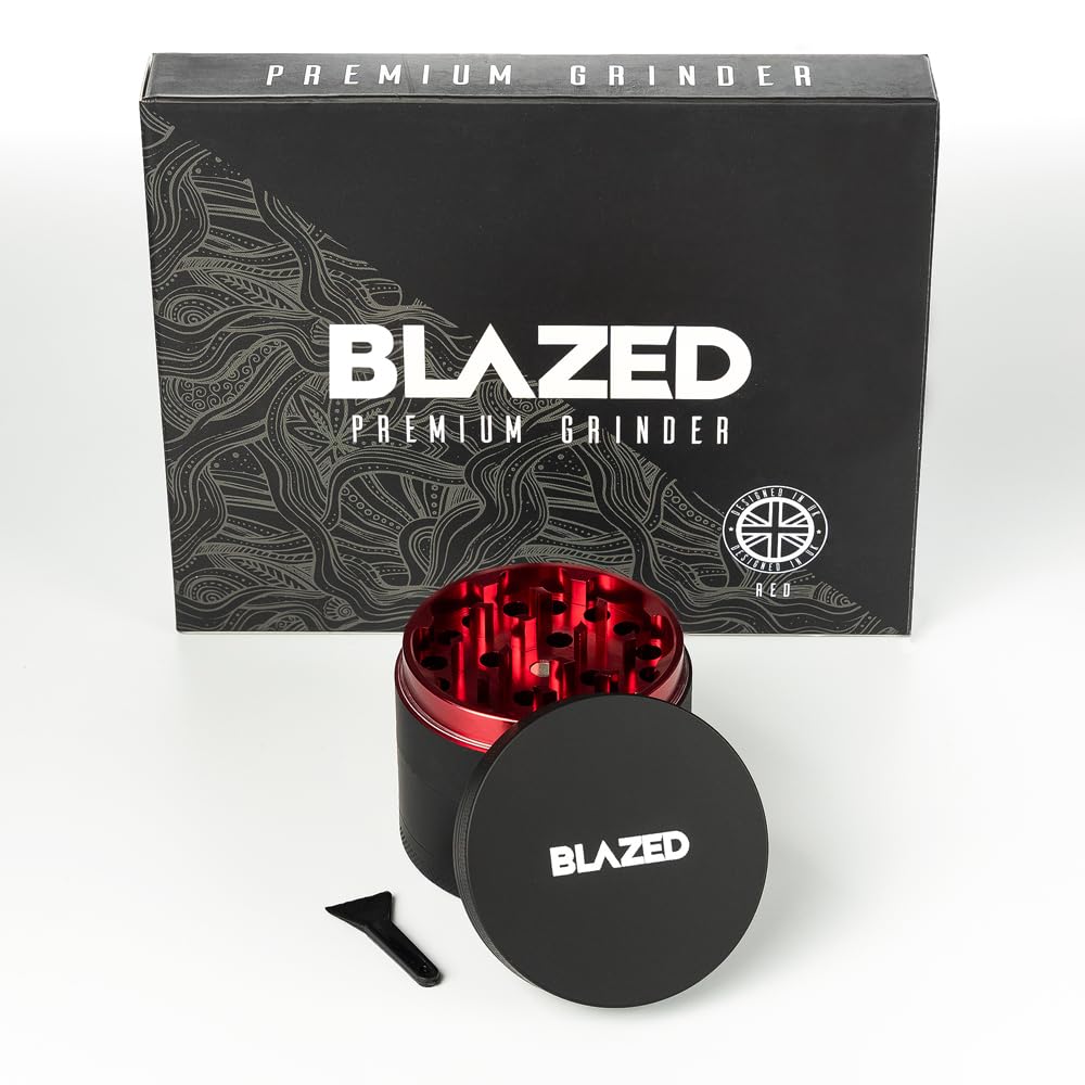 Blazed Large Aluminium Herb Grinder (Red)