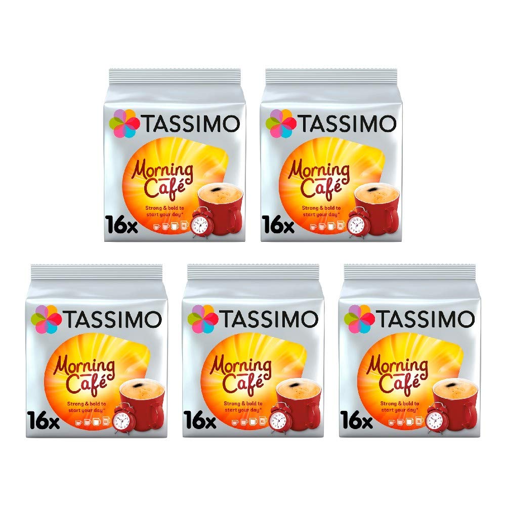 Tassimo Morning Café Coffee Pods x16 (Pack of 5, Total 80 Drinks)