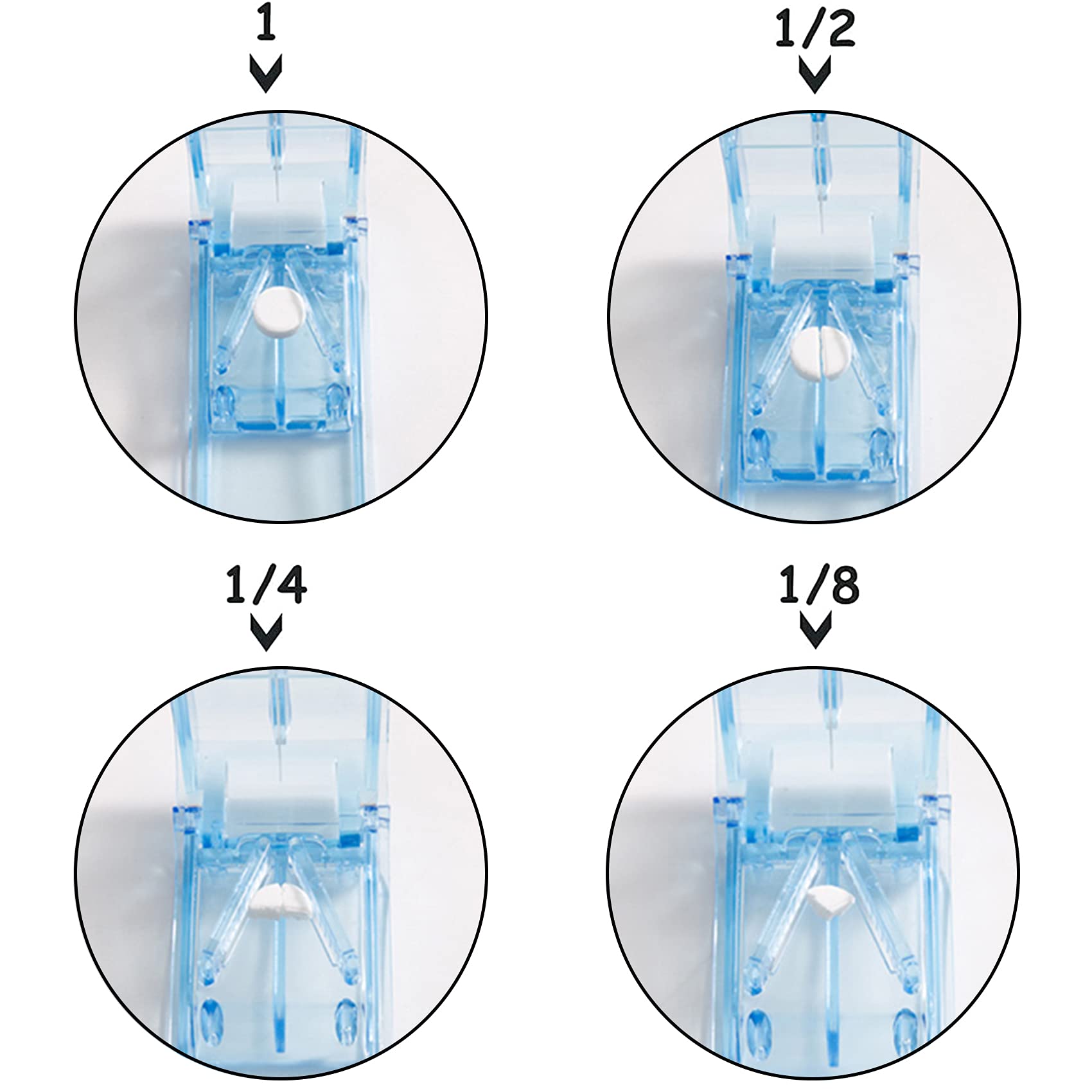 GeekerChip Pill Cutter,V-Vise Split Medication Tablets Small Tablets,with Pill Box,to Divide and Carry Daily Medication (Blue)