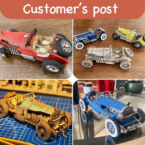 ROWOOD Car Wooden Model Kits for Adults to Build, 3D Wooden Puzzle Car, Vehicle Building Kits, DIY Crafts Kit, Creative Gift for Christmas