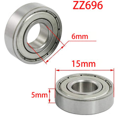 ExcInter 10Pcs ZZ696 6 * 15 * 5mm Deep Groove Ball Bearings Miniature Sealed High-speed Low-noise High-precision Corrosion Resistant Stainless Steel