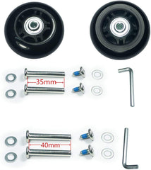 Lovetao Luggage Suitcase Wheels Replacement Kit 50x18mm/1.97 inchesx0.71 inches w/ABEC 608zz Inline Outdoor Skate Replacement Wheels, One Set of (2) Wheels (OD:50 W:18 ID:6 Axles:30&35