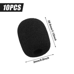 10 Packs Headset Microphone Foam Cover, Foam Microphone Windscreen Microphone Protector Mini Windscreens Sponge Foam Covers Shield Protection New Job Gifts(Black)