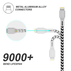 iPhone Charger Cable, Lightning Cable 6.5ft/2m iPhone Charger Braided Long iPhone Charger Lead USB Fast Charging Cable Compatible with iPhone 11/XR/Pro/Xs Max/X/8/7/Plus/6S/6/SE/5S/12/13 iPad Air