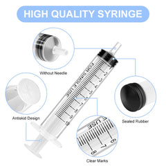 OFFCUP Plastic Syringes, 20pcs No Needle Syringe, 10ml Liquid Measuring Syringe with Luer Slip Tip for Refilling and Measuring Liquids, Scientific Labs Experiment, Feeding Pets (No Needle)