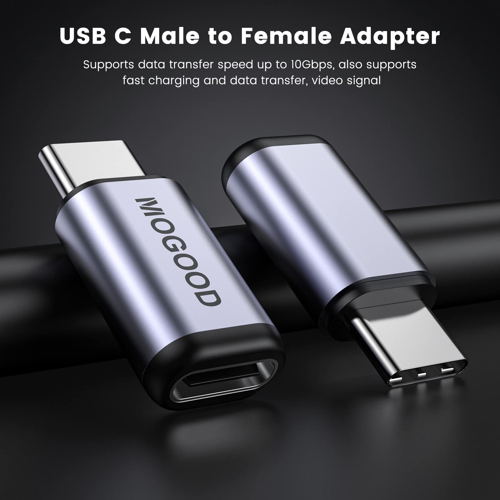 MOGOOD USB C Male to Female Adapter,usb c coupler usb c extender Support 100W Fast Charging 40Gbps Data Transfer 8K@60Hz Video output for USB4,Thunderbolt 4/3,Laptop,Steam Dock,Switch,Tablet