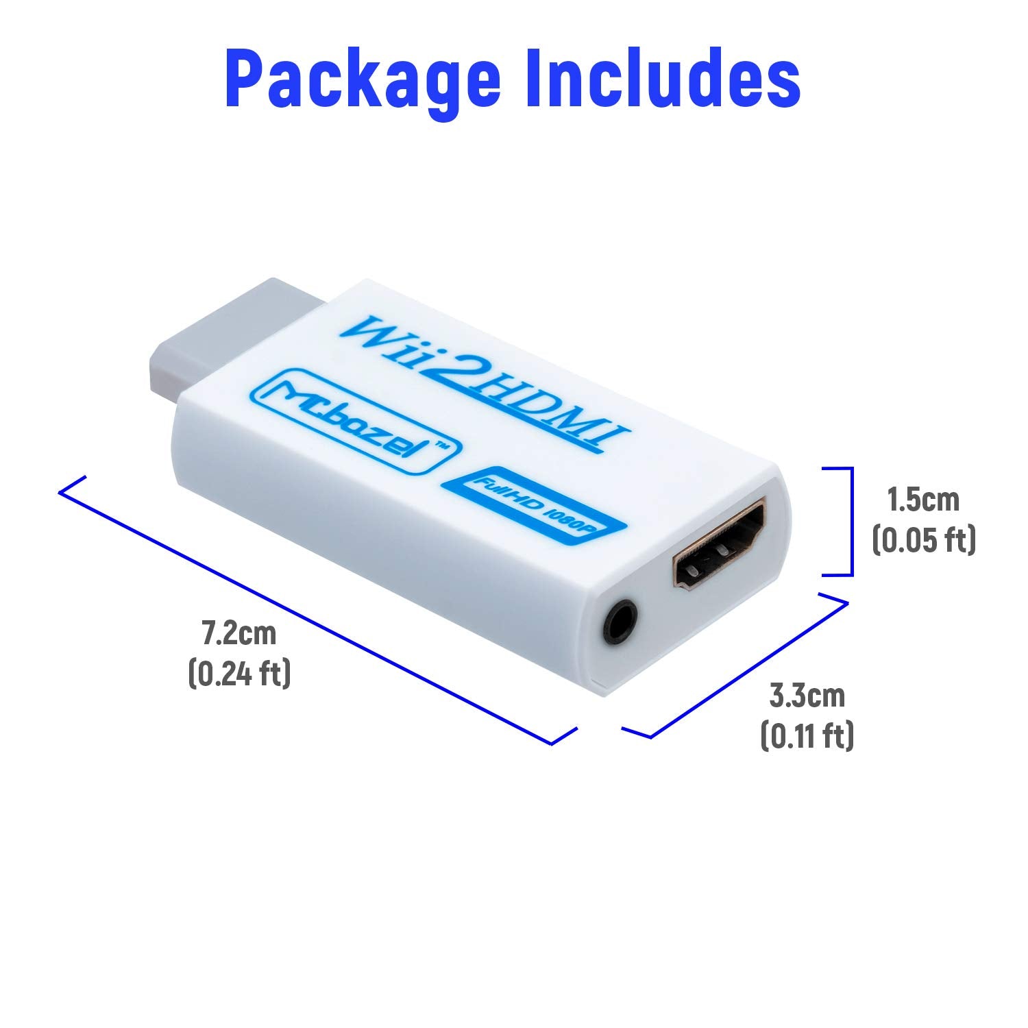 Mcbazel Wii hdmi Adapter, Wii to HDMI Converter,Full HD 1080P Video Adapter Converter With 3.5mm audio