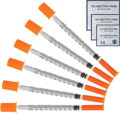 1ml 30g 8mm Measuring Tool and Free Alcohol Wipes Multiple Uses Measuring Tools, Individually Wrapped (10units and 10 Wipes)