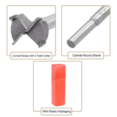 sourcing map Forstner Drill Bits 23mm, Tungsten Carbide Wood Hole Saw Auger Opener Woodworking Hinge Hole Drilling Boring Bit Cutter Gray with Case