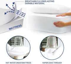 Dudu N Girlie Moses Basket Mattress Protector Waterproof 65 x 28 cm -Fitted Mattress Protector- Mattress Cover for Baby Breathable and Non Noisy Anti Bacterial and Fully Fitted. White