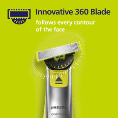 Philips OneBlade 360 Replacement Blade, for OneBlade Electric Shaver and Trimmer, Durable Stainless Steel, Trim, Edge and Shave, Model QP410/50