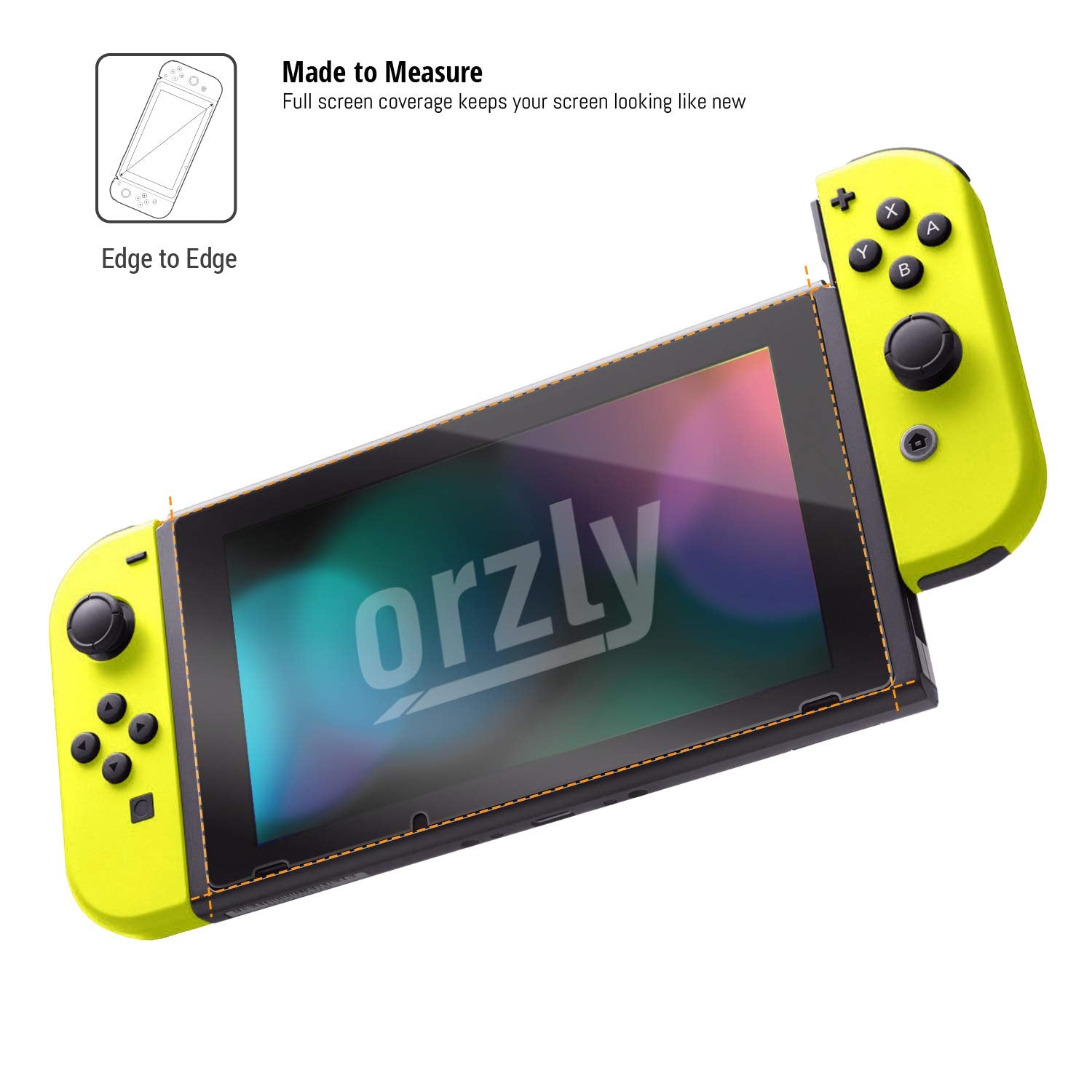 Orzly Glass Screen Protectors compatible with Nintendo Switch Premium Tempered Glass Screen Protector TWIN PACK [2x Screen Guards - 0.24mm] for 6.2 Inch Tablet Screen on Nintendo Switch Console