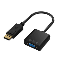 Cableader DP to VGA Adapter, Gold-Plated DisplayPort to VGA Converter Male to Female 1080P(Black)